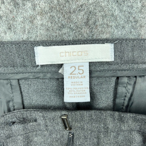 Chico's Pants Womens 14 Gray Flare Boot Cut Trousers Office Ladies Dress Slacks - Picture 5 of 10